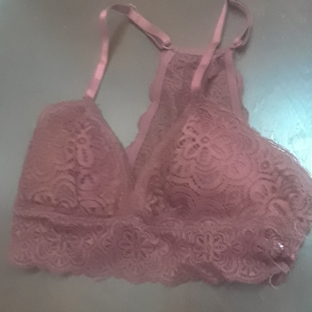 Unique lacy burnt red bralette
